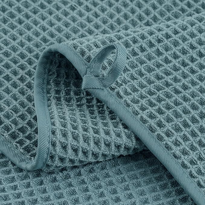 Microfiber Waffle Face Towels, 2 Pieces, Fast Drying, Lint Free 430 GSM
