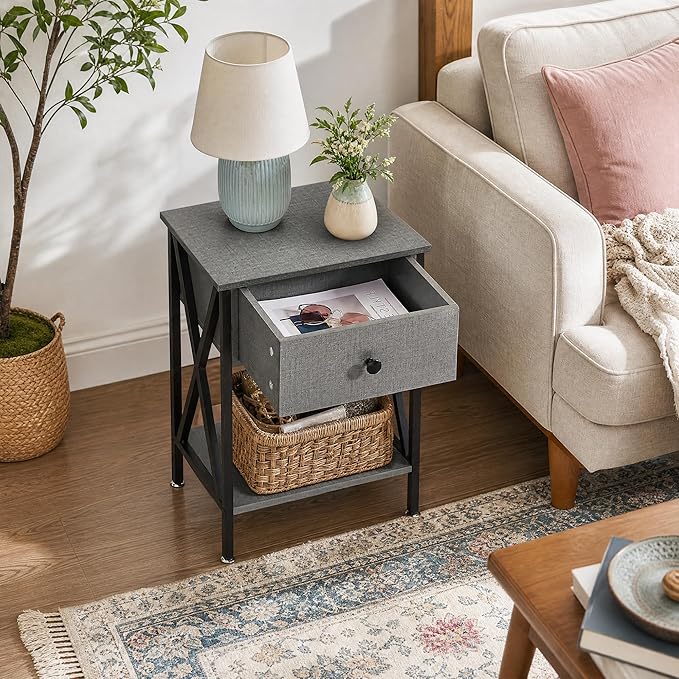 VECELO Nightstands Set of 2, Modern Bedside End Tables, Night Stands