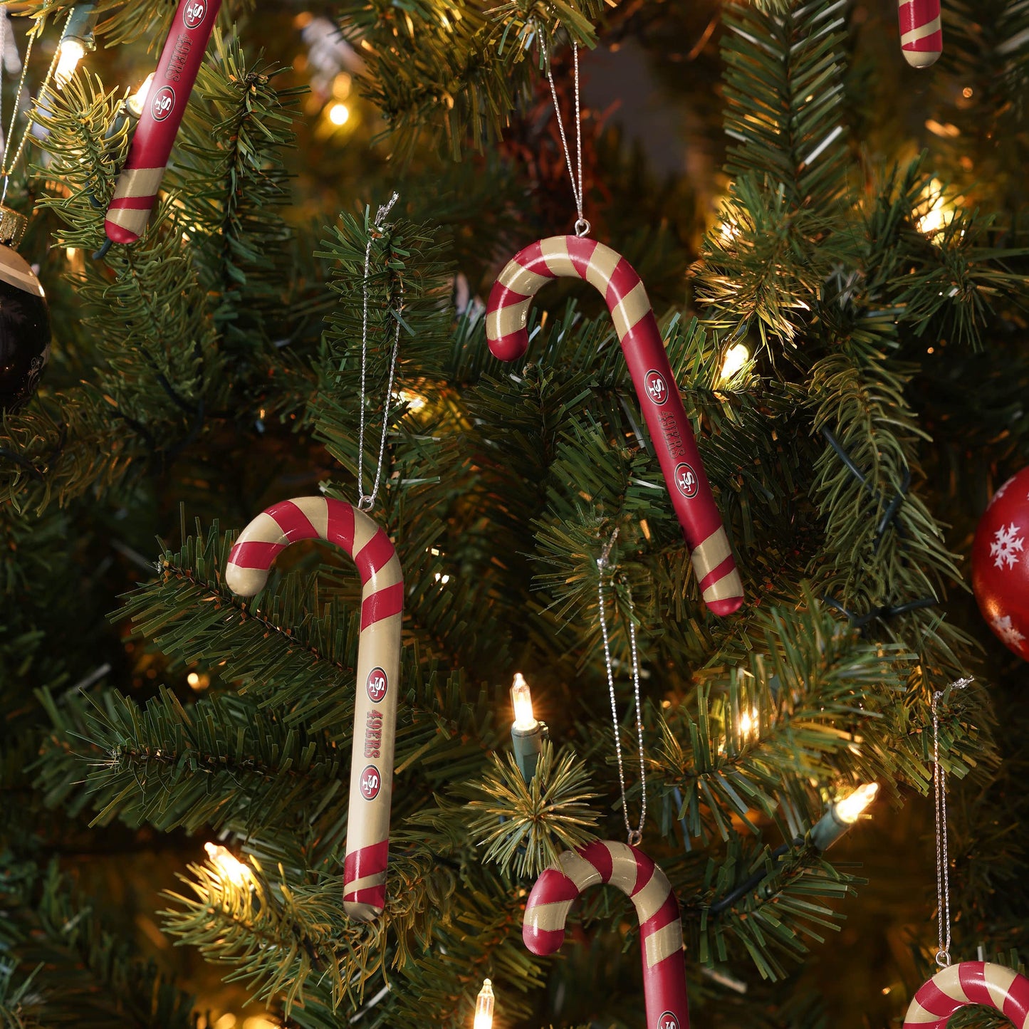 foco NFL 12 Pack Candy Cane Ornament Set