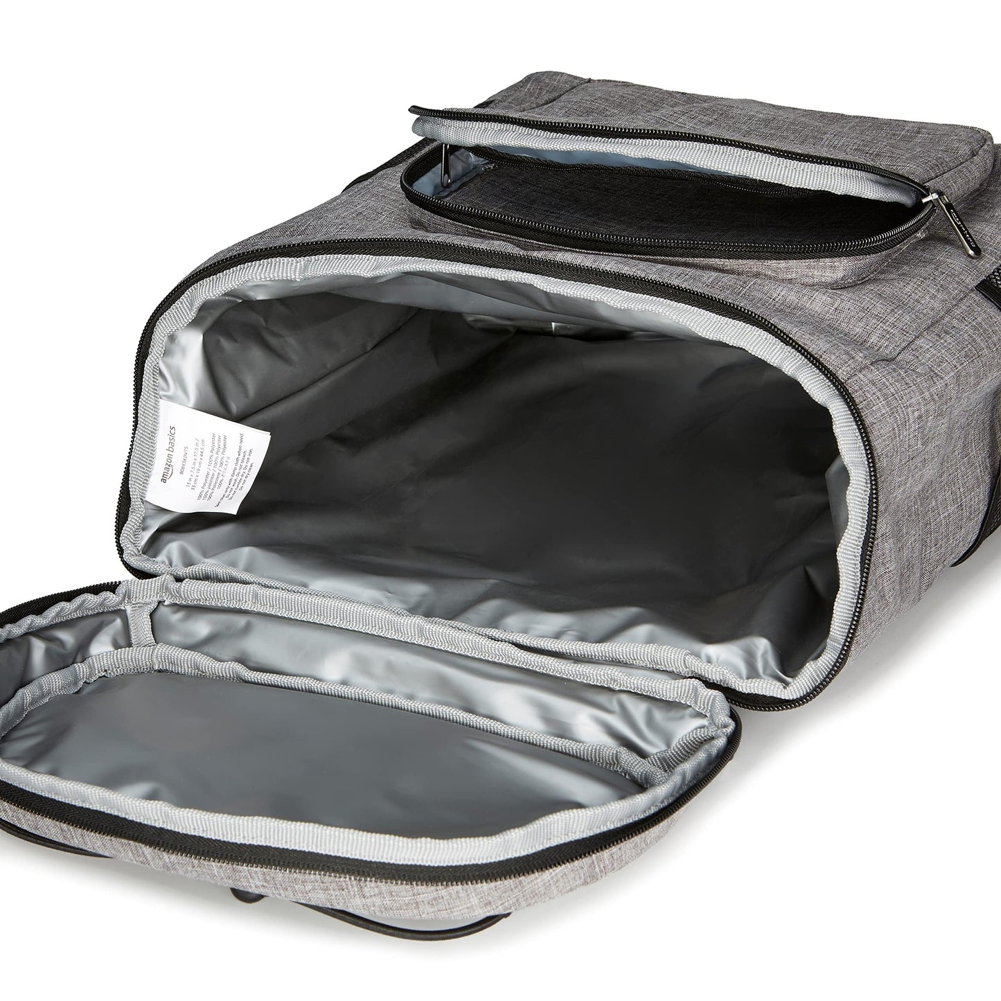 Amazon Basics Large Capacity Leakproof Insulated Soft Cooler Bag Box/Cooler Backpack/Lunch Bag for Picnics, Camping, Travel, Beach, Grey