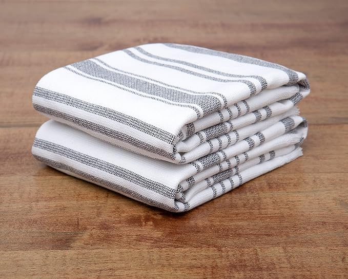 Sticky Toffee Hand Towels for Bathroom Set of 2 – 28x16 in White and Gray