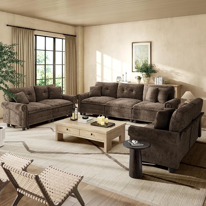 HERA'S HOUSE 3 Pieces Modular Sectional Sofa Sets, Oversized Couch Set
