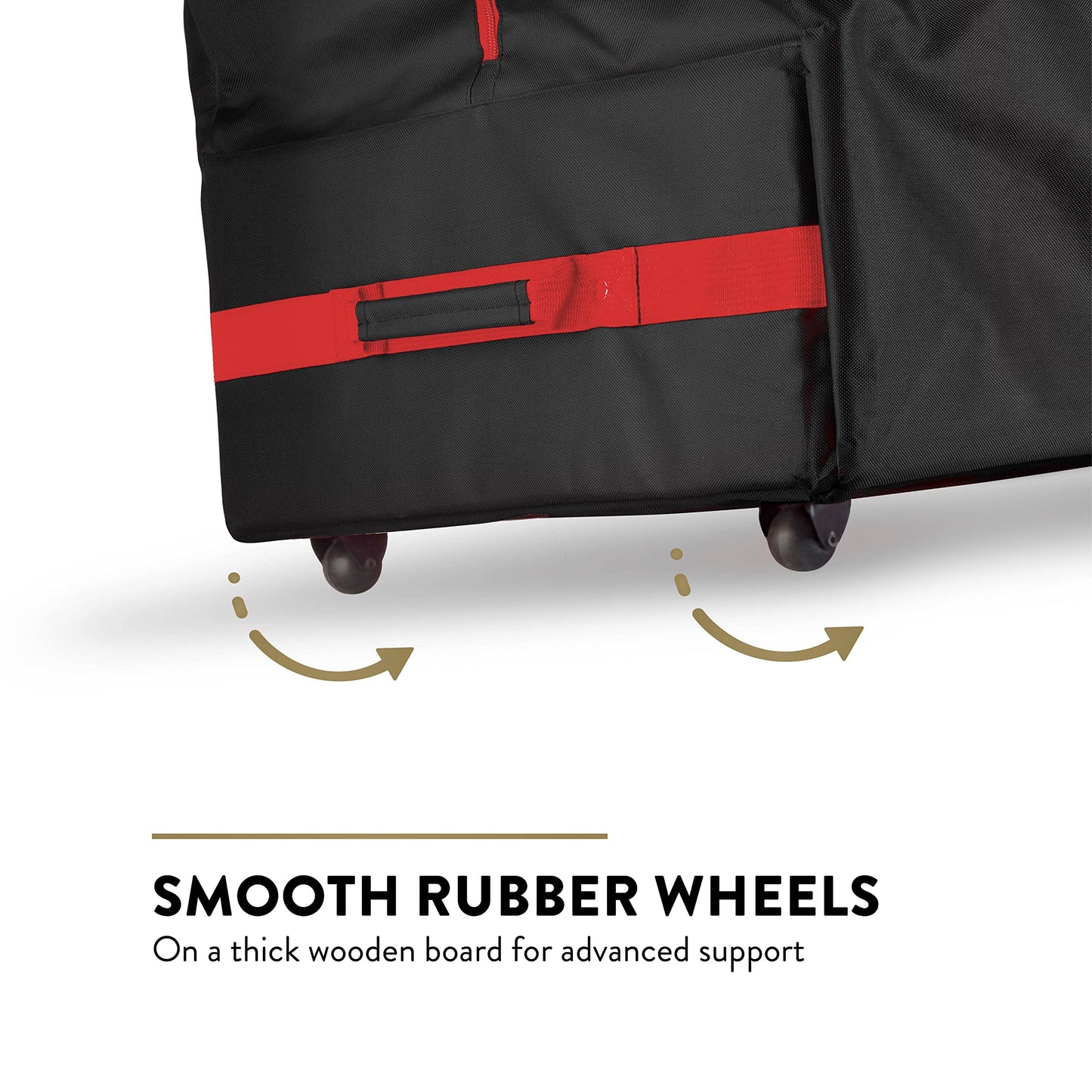 ZOBER 600D Oxford Fabric Rolling Christmas Tree Storage Bag - Fits 7.5 Ft Artificial Trees - Waterproof Christmas Tree Bag For Storage Box For Xmas, Durable Handles and Wheels - Card Slot - Black