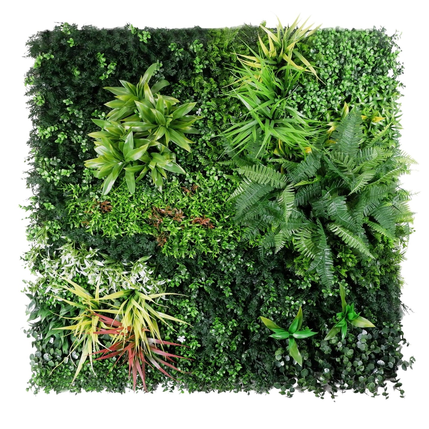 FOSZMAC Artificial Plant Wall Panels, 40"x 40" Greenery Boxwood Panels with UV Protection, Faux Grass Ivy Privacy Screen Fence, Grass Wall Backdrop for Indoor Outdoor Garden Backyard Decor