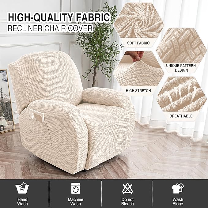 Genina Recliner Chair Cover, Stretch Reclining Chair Covers, Recliner Sofa