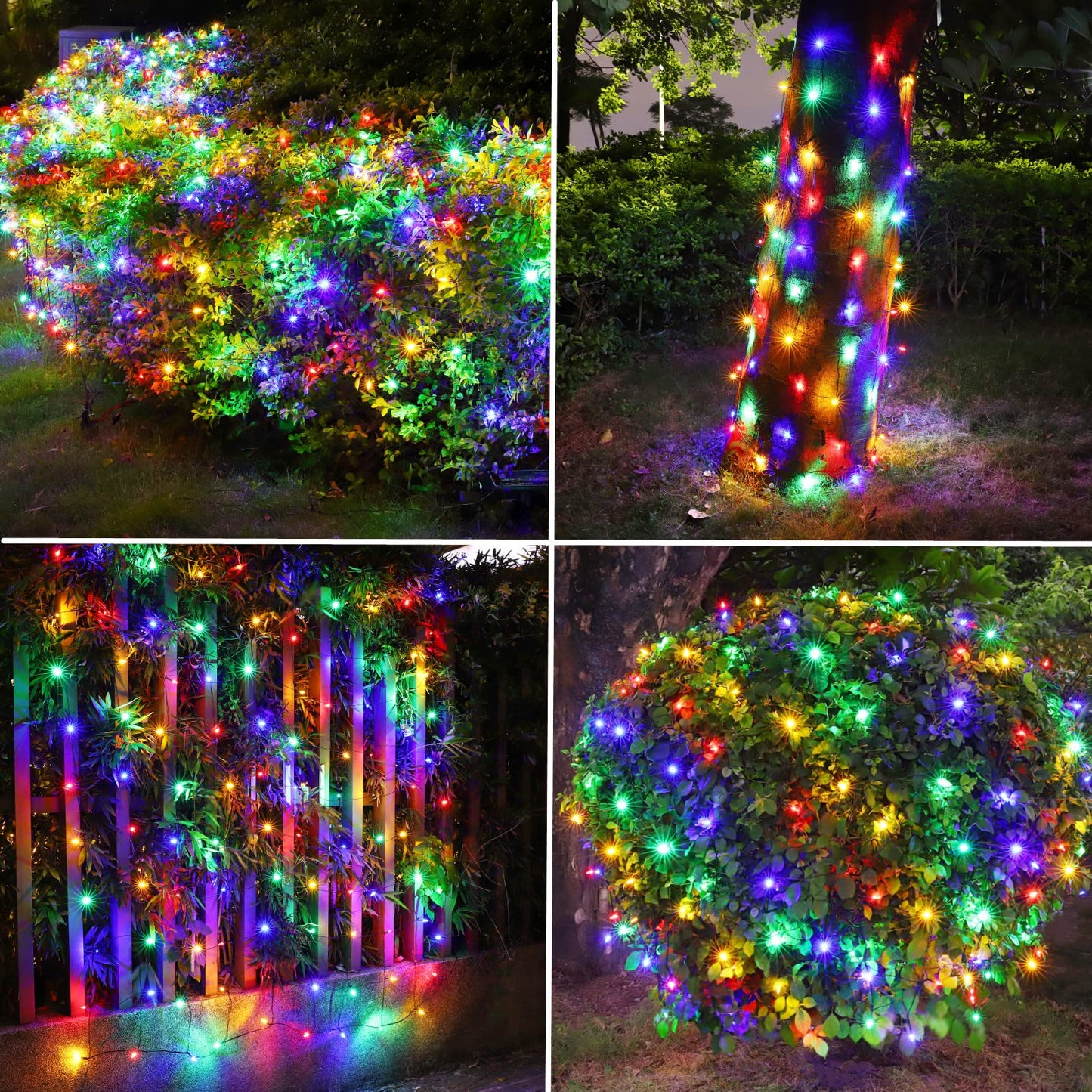 Efunly LED Christmas Net Lights for Bushes Outdoor,100 LED 5ftx5ft Waterproof 8 Modes Connectable Mesh Lights for Bushes,Garden,Yard,Trunk,Outdoor Christmas Decorations