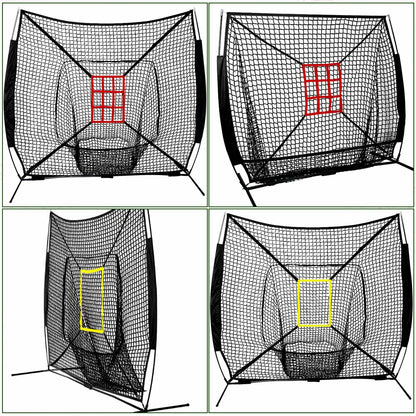 Leyndo 2 Pcs Adjustable Strike Target for Baseball Net Practice Throwing Hitting Strike Zone Accuracy Full and 9 Pocket Pitching Target Team Training Aid for 6 x 6, 7 x 7, 8 x 8 ft Nets