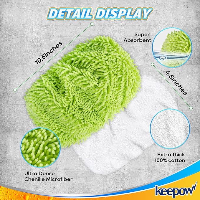 KEEPOW Reusable Dry Sweeping/Wet Mopping Cloths Compatible