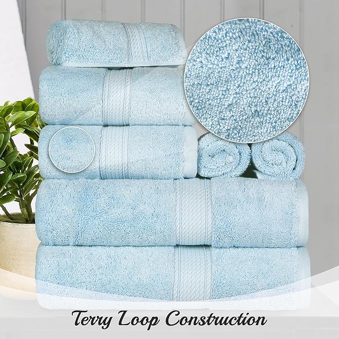 SUPERIOR Egyptian Cotton Pile Bath Sheet Set of 2, Ultra Soft Luxury Towels