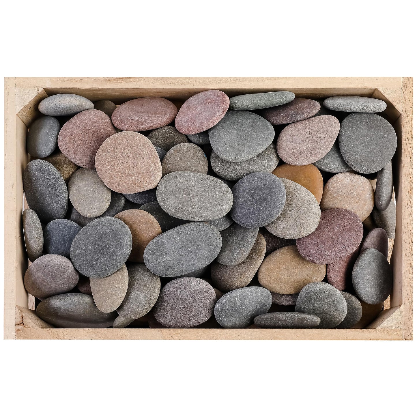 ROCART 100 PCS Large 2.15-3.35" Smooth Natural River Rocks for Painting, Flat Painting Rocks & Craft Stones for Arts, Kindness Rocks, Garden & Classroom Projects