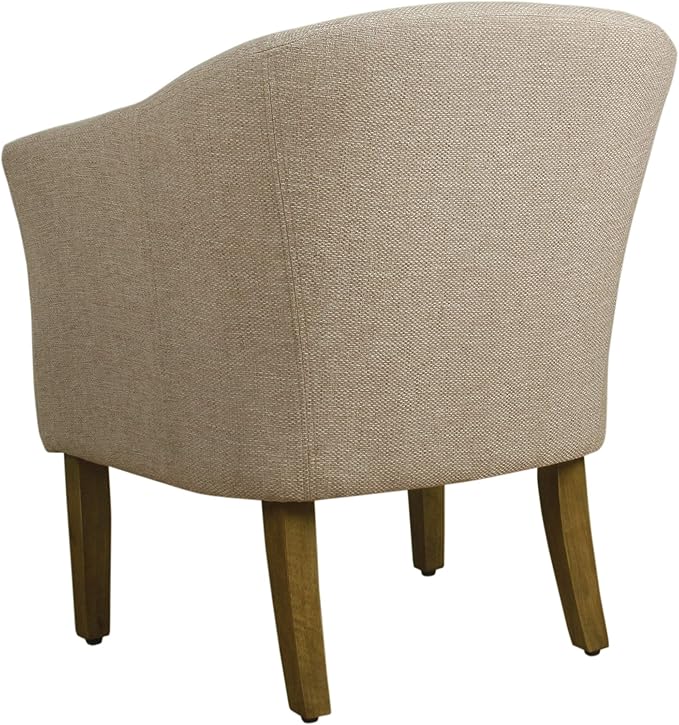 HomePop Barrel Shaped Accent Chair, Light Brown