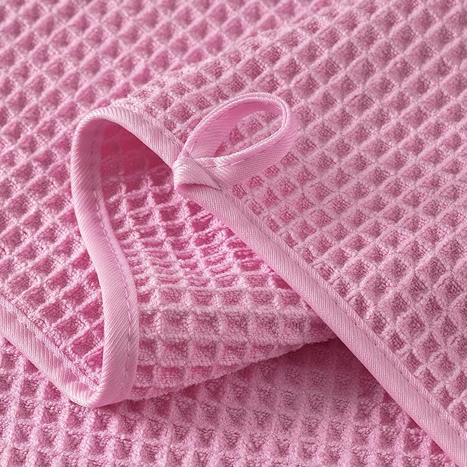 Microfiber Waffle Hand Towels, 4 Pieces, Fast Drying, Lint Free 430 GSM