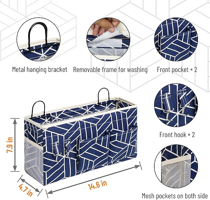 2pcs Large Wall Hanging Storage Bag, Door Closet Linen Fabric Pockets Organizer