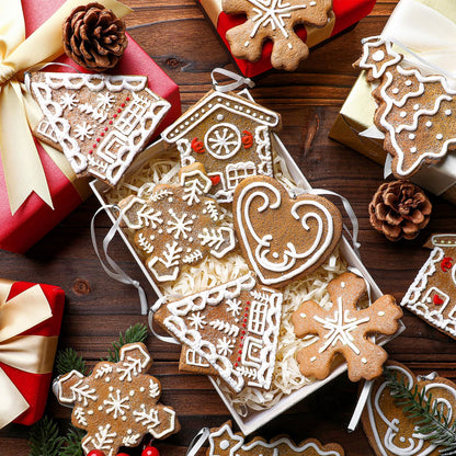 GlikCeil 12 Pcs Gingerbread Ornaments for Christmas Tree Soft Clay Christmas Tree Hanging Cookie Decoration Gingerbread House Xmas Decorations 3.14 Inch Cute Hanging Xmas Home Decor for Party Supplies