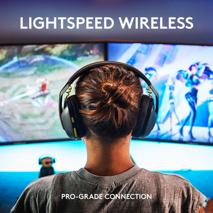 Logitech G435 Lightspeed & Bluetooth Wireless Gaming Headset - Lightweight Over-Ear Headphones, Built-in mics, 18h Battery, Dolby Atmos, PC, PS4, PS5, Nintendo Switch/Switch 2, Mobile - Black