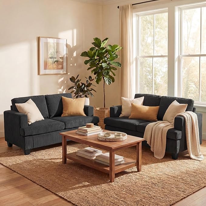YOUDENOVA 2 Piece Set Comfy Sofa Couch, Loveseat Sofa * 2