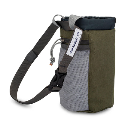 Oso Supply Co - Chalk Bag for Rock Climbing, Bouldering Chalk Bag Bucket with Quick-Clip Belt, Zippered Pockets and Pouch - Perfect Indoor/Outdoor Rock Climbing Gear Equipment (Olive)