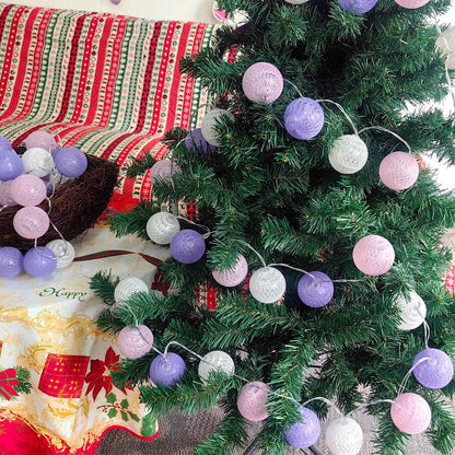 Gardeningwill 3M/10Ft 30 Purple White Ball LED Xmas Wedding Battery Operated String Fairy Light
