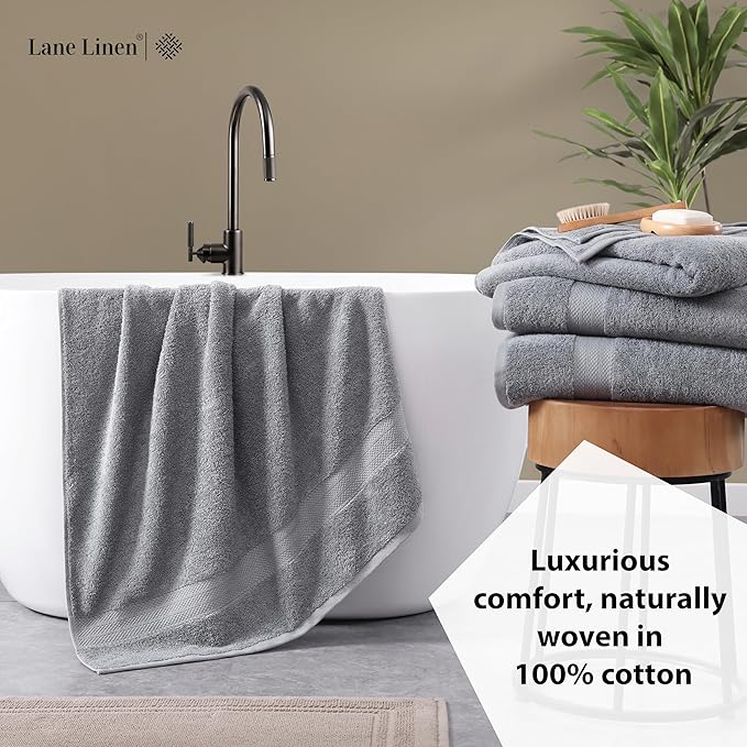 LANE LINEN 100% Pure Cotton Bath Sheets Set of 4