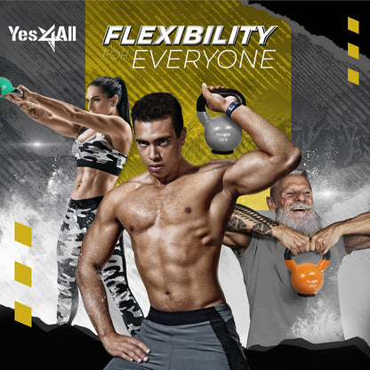 Yes4All Kettlebells Rubber Base, Kettlebell Set for Women, Strength Training Kettlebells Weights (10-65 lbs)