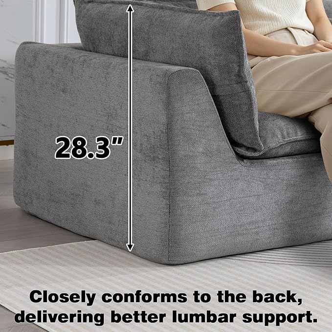Boneless Couch Sectional Cloud Couch 102.3'' Oversized Modular Sectional Sofa