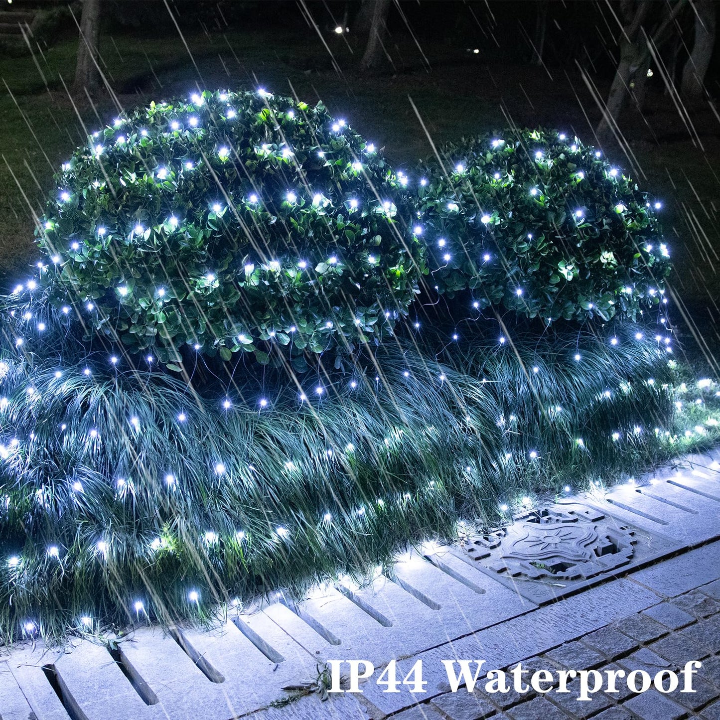 OYCBUZO 360LED Net Lights Outdoor, 21ft x 5ft Connectable String Mesh Lights 8 Modes with Memory Function, Christmas Netting Light Plug in for Bushes Thanksgiving Xmas Tree Party Garden - Cool White