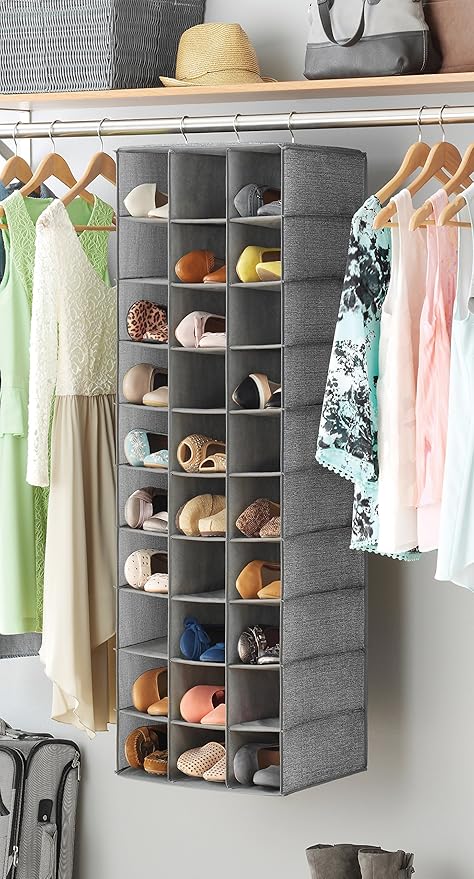 Whitmor 30 Sections Hanging Clothes Closet Organizer, Space Saving Breathable