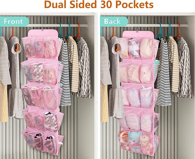 MISSLO 30 Large Pockets Dual Sided Hanging Shoe Organizer
