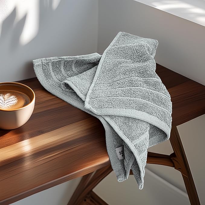Tens Towels Pack of 6 Hand Towels, 100% Cotton, Lighter Weight, Quick to Dry