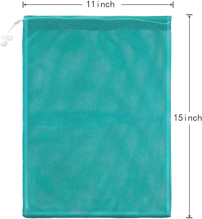 Frienda 6 Pieces Mesh Stuff Sack, 11 x 15 Inch Durable Nylon Drawstring Laundry