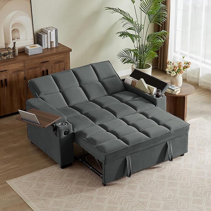 Auvsoce 65'' Chaise Lounge Chair Indoor, 3-in-1 Convertible Sofa Bed