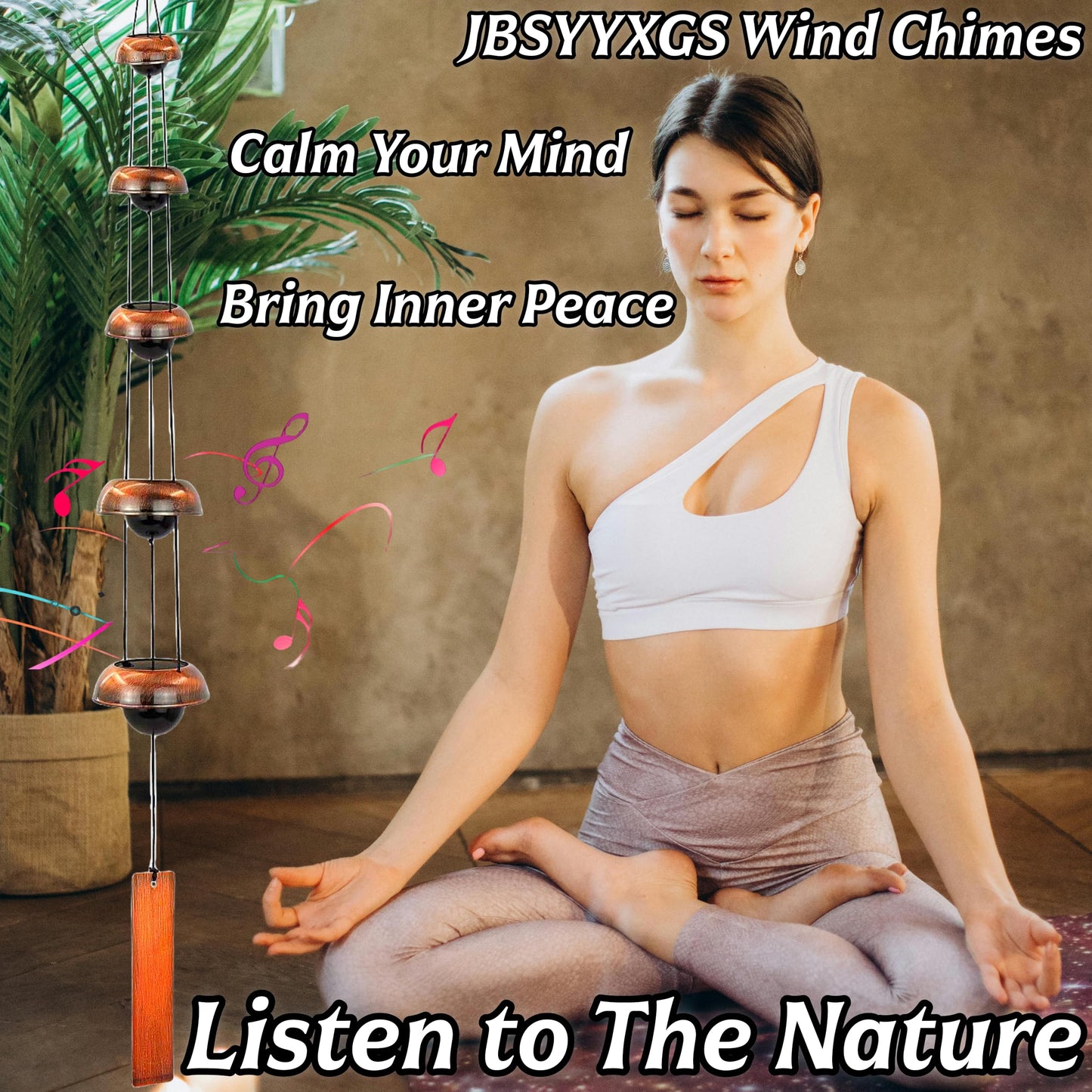 JBSYYXGS 36.8” Handcrafted Copper Wind Chimes – Deep Tone Bells for Garden, Patio, Porch & Zen Décor – Unique Feng Shui, Meditation & Relaxation Gifts for Mom, Dad, Memorial Gardens