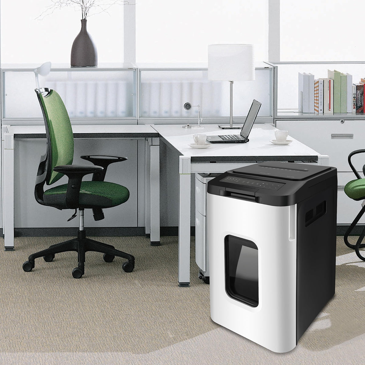 Aurora Commercial Grade 400-Sheet Auto Feed High-Security Micro-Cut Paper Shredder/ 240 Minutes/Security Level P-5