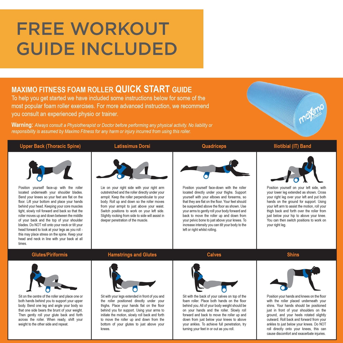 Maximo Fitness Foam Roller - High Density Exercise Roller for Trigger Point Self Massage, Muscle and Back Roller for Fitness, Physical Therapy, Yoga and Pilates, Gym Equipment (Green, 15cm x 45cm)