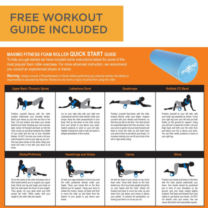 Maximo Fitness Foam Roller - High Density Exercise Roller for Trigger Point Self Massage, Muscle and Back Roller for Fitness, Physical Therapy, Yoga and Pilates, Gym Equipment (Green, 15cm x 45cm)