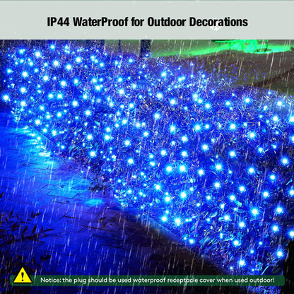 Sylampow Led Blue Christmas Net Lights Outdoor Christmas Bushes Lights 120Led 6ftx5ft, Connectable Outdoor Indoor Mesh Net Lighting for Xmas Holiday, Garden, Lawn, Shrubs, Trees, Bushes Decorations