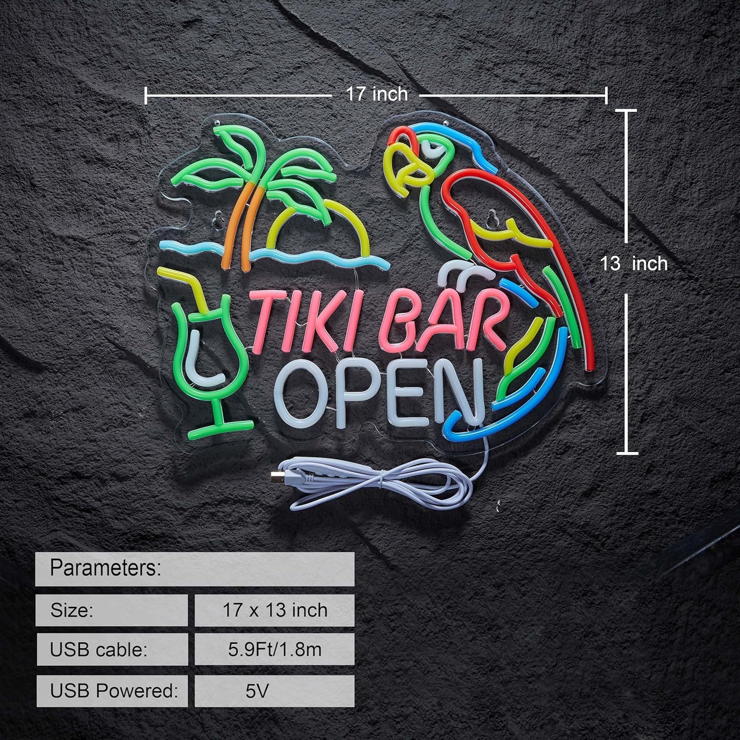 Its 5 00 O'clock Some Where Neon Sign for Wall Décor Dimmable LED Man Cave Bar Beer Garage Neon Light USB Powered Neon Art Signs Decor
