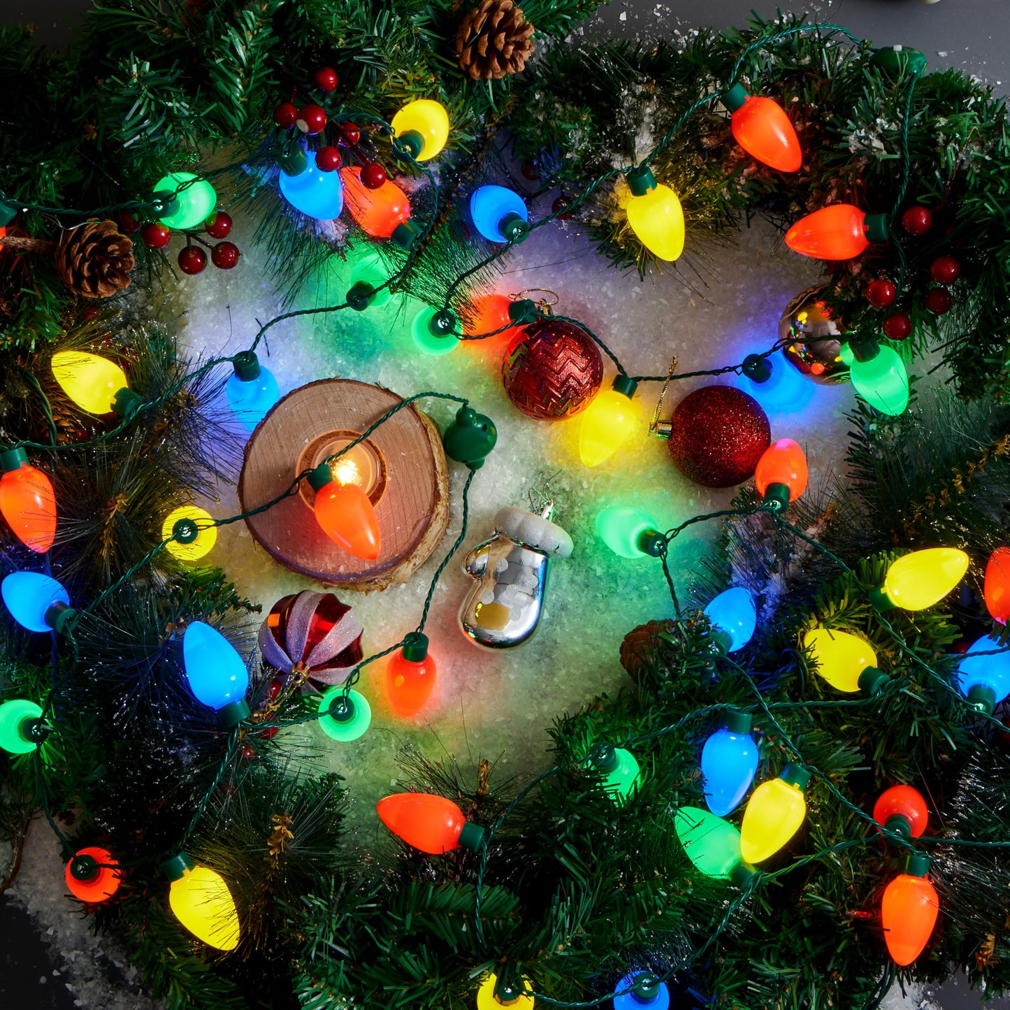JOYIN 6 Packs Christmas LED Light Up Bulb Necklaces 9 Bulbs LED Necklace Holiday Xmas Costume Accessories for Christmas Party Favor Party Supply
