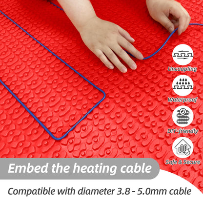 MAXKOSKO Heating Cable Underlayment Membrane, Easy Installation and Uncoupling Heated Floor Mat, Waterproof and Tile Anti-Fracture 161 Sq. Ft.
