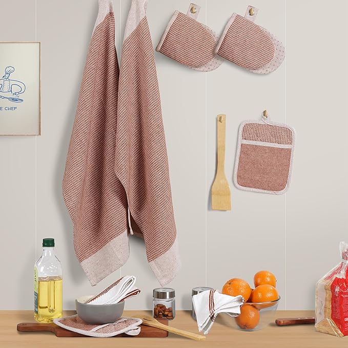 Casa Platino Potholders for Kitchens, 8-Piece – 500°F Heat Resistant Oven Mitts
