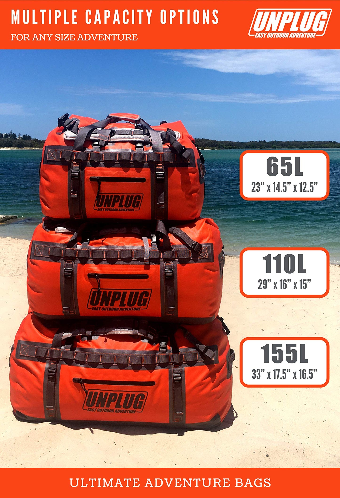 UNPLUG EASY OUTDOOR ADVENTURE Modern, Adventure Orange, 155L