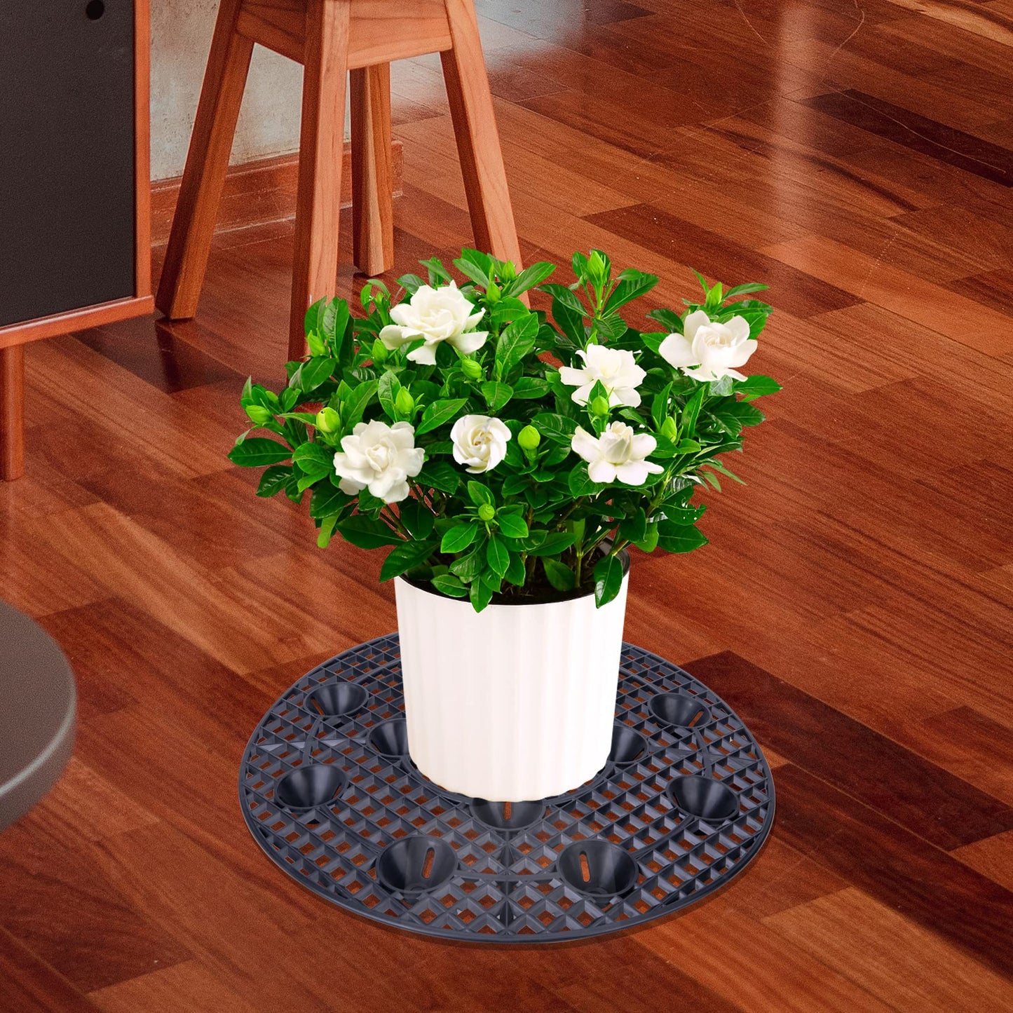 LFUTARI 6Pack Large 15" Plant Level Pot Elevator, Heavy Duty Plant Stands, Plant Pot Saucer for Prevent Rot and Damage on Patio & Deck (40cm-6pcs, Black)