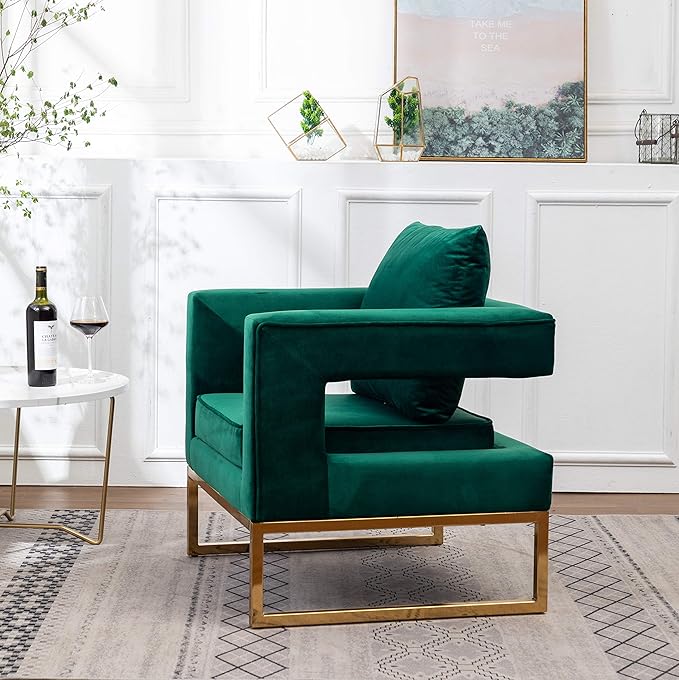 Roundhill Furniture Lenola Upholstered Accent Arm Chair