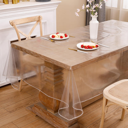 Walrus Clear Vinyl Tablecloth Protector Waterproof/Oil-Proof Plastic Rectangle Transparent Sheet Table Cover 54X84 Inch