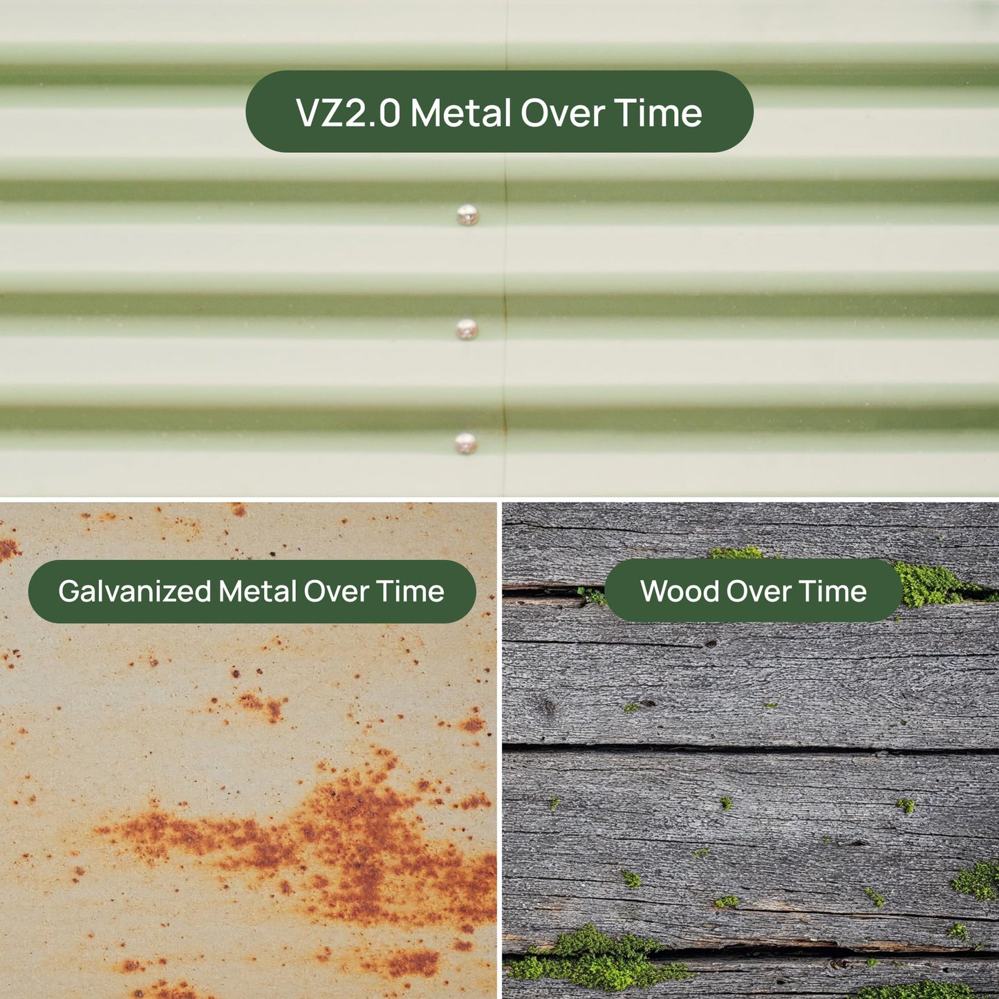 Vego garden Raised Garden Bed Kits, 17" Tall 9 in 1 8ft X 2ft Metal Raised Planter Bed for Vegetables Flowers Ground Planter Box-Olive Green
