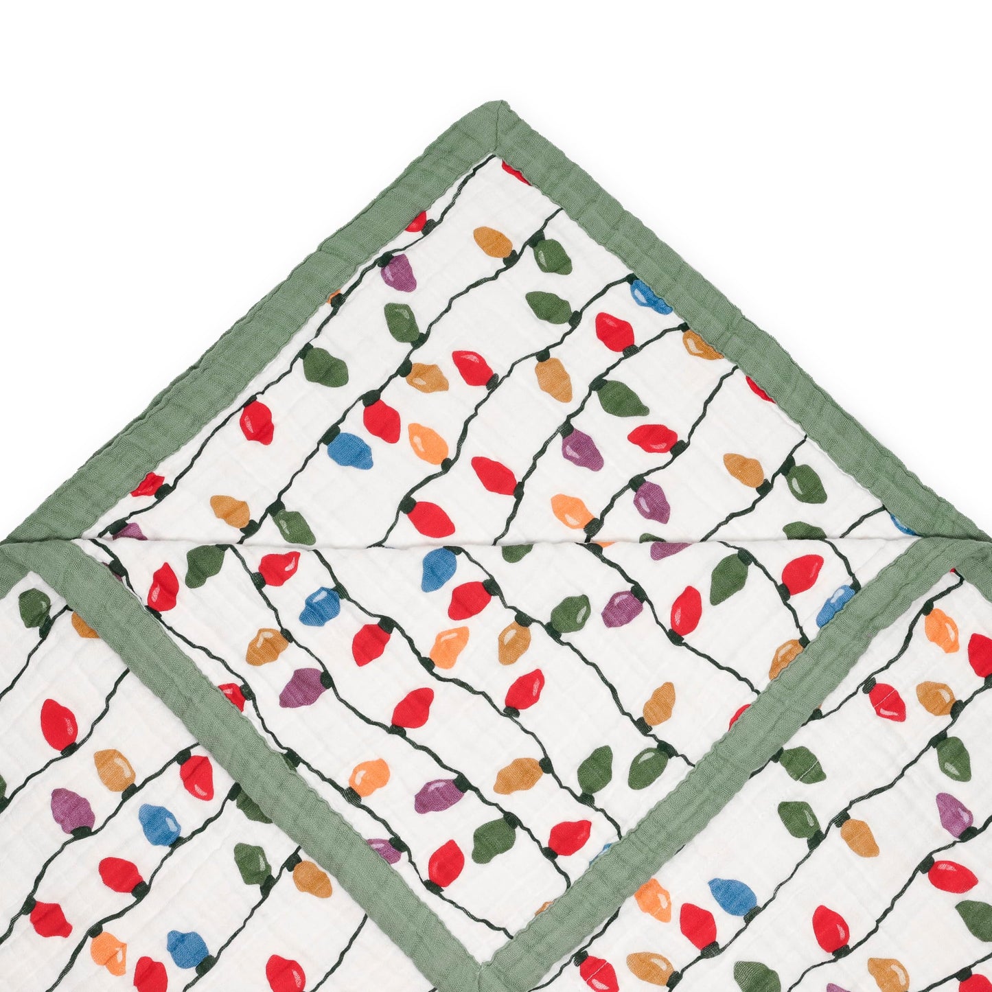 Little Unicorn Christmas Bulbs Cotton Muslin Quilt X-Large Blanket | 100% Cotton | Super Soft | Toddlers and Adults | 60"x72" | Unisex
