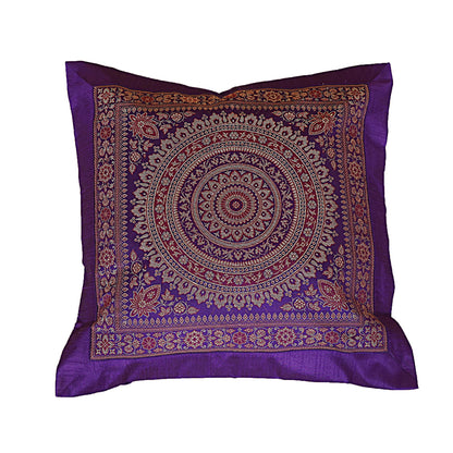 Shubhlaxmifashion Indian Set of 10 PCS 16x16 inch (41x41 cm) Mandala Silk Indian Ethnic Bohemian Decorative Cushion Cover Handcrafted Patchwork Sari Throw Pillow Boho Decor Cushion Covers for Gift
