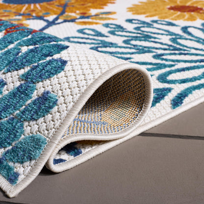 SAFAVIEH Washable Rug Outdoor Cabana Collection - 8' x 10', Cream & Red, Non-Shedding & Easy to Clean, Ideal for Patio, Backyard, Mudroom (CBN832A)