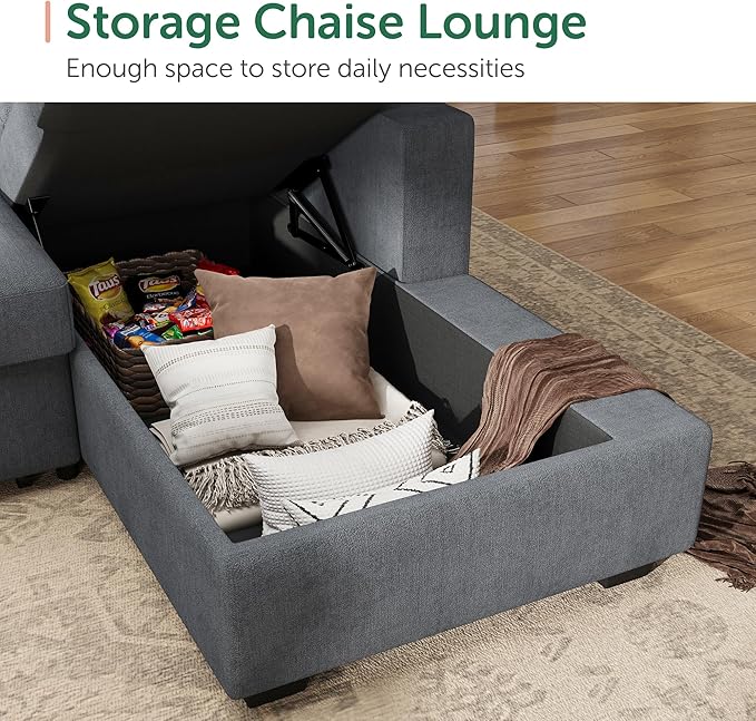 HONBAY Sectional Sleeper Sofa, Sleeper Sofa Couch