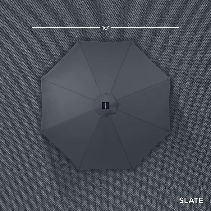 Best Choice Products 10ft Solar Polyester LED Lighted Patio Umbrella w/Tilt Adjustment and UV-Resistant Fabric